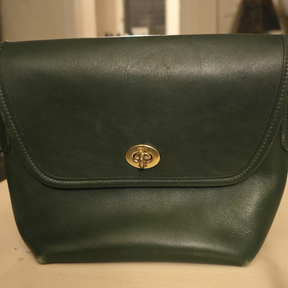 Coach Quincy Vintage Crossbody – Green Leather
